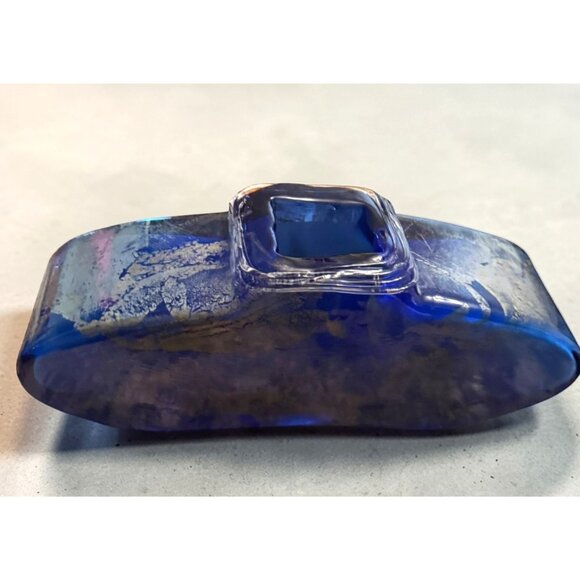 Charlie Meaker MCM Art Glass Large Blue Azurene Vase - Picture 6 of 10